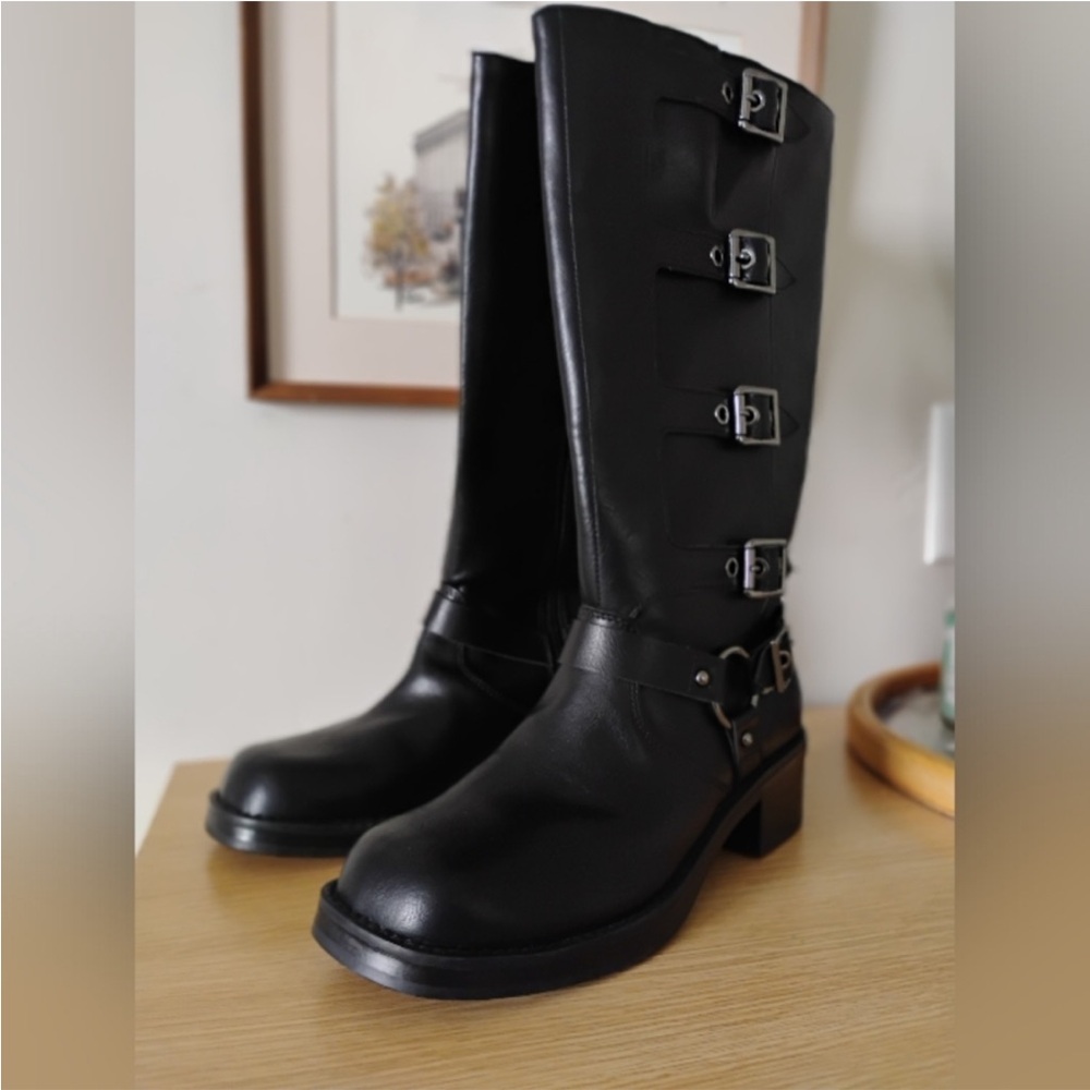 NWOT Wild Fable moto rebel tall black buckle boots 🖤✨